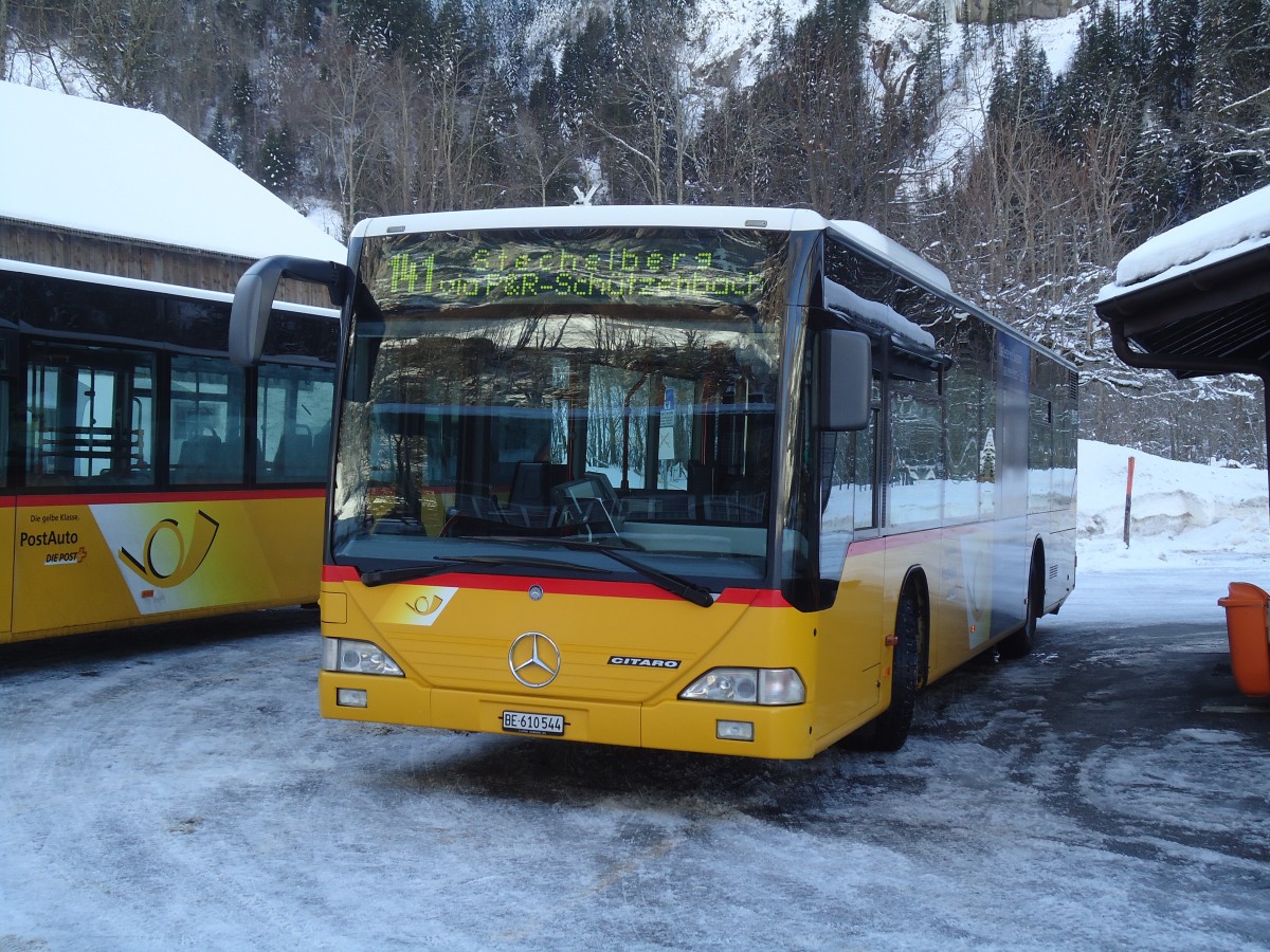 (131'833) - PostAuto Bern - BE 610'544 - Mercedes am 30. Dezember 2010 in Stechelberg, Hotel