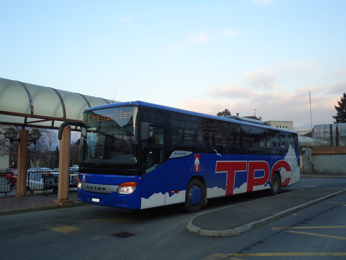 (132'409) - TPC Aigle - Nr. 8/VS 4151 - Setra am 22. Januar 2011 beim Bahnhof Monthey-Ville