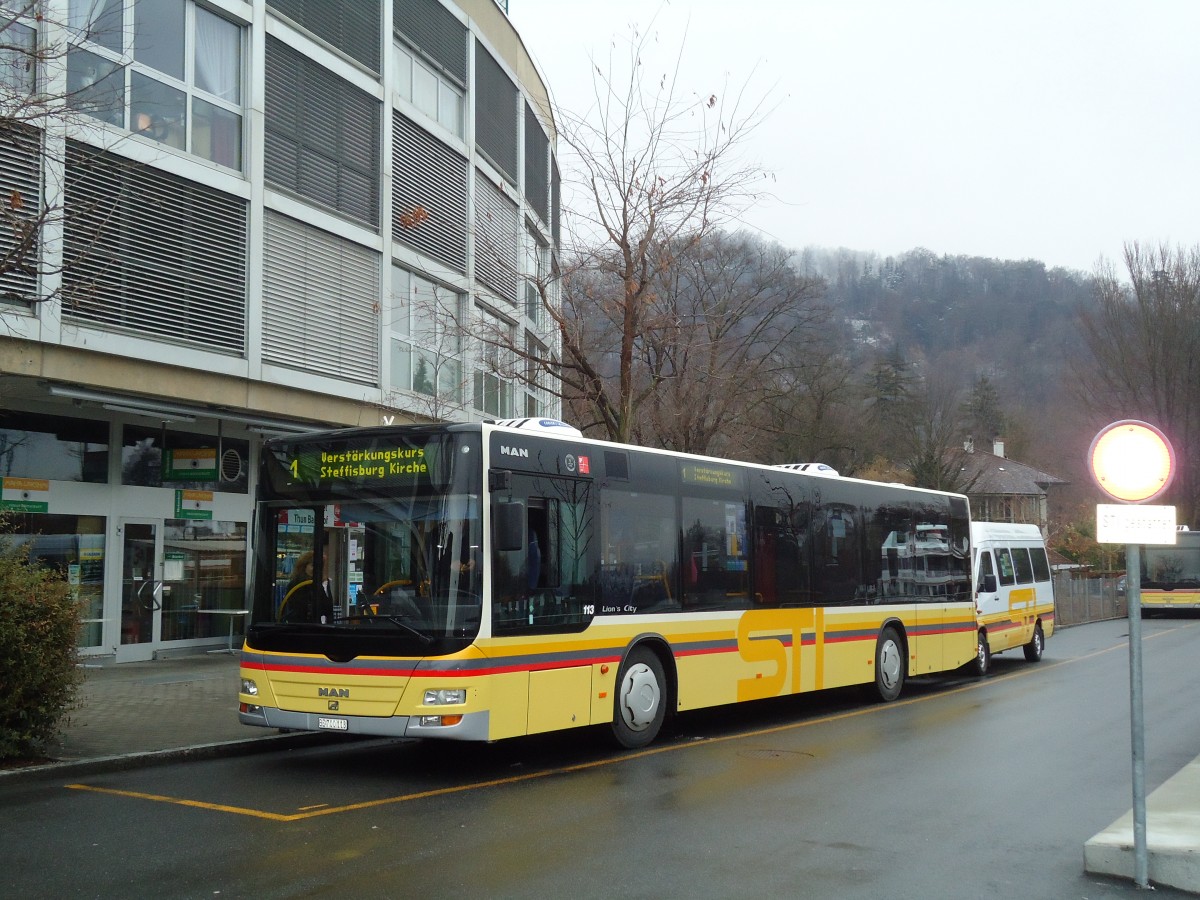 (132'655) - STI Thun - Nr. 113/BE 700'113 - MAN am 28. Februar 2011 bei der Schifflndte Thun