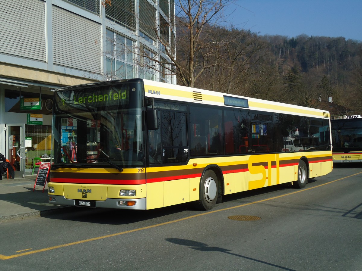 (132'732) - STI Thun - Nr. 78/BE 265'478 - MAN am 7. Mrz 2011 bei der Schifflndte Thun