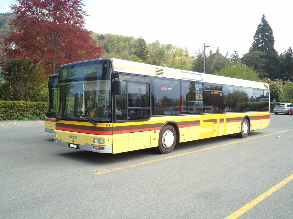(133'344) - STI Thun - Nr. 81/BE 543'381 - MAN am 18. April 2011 bei der Schifflndte Thun