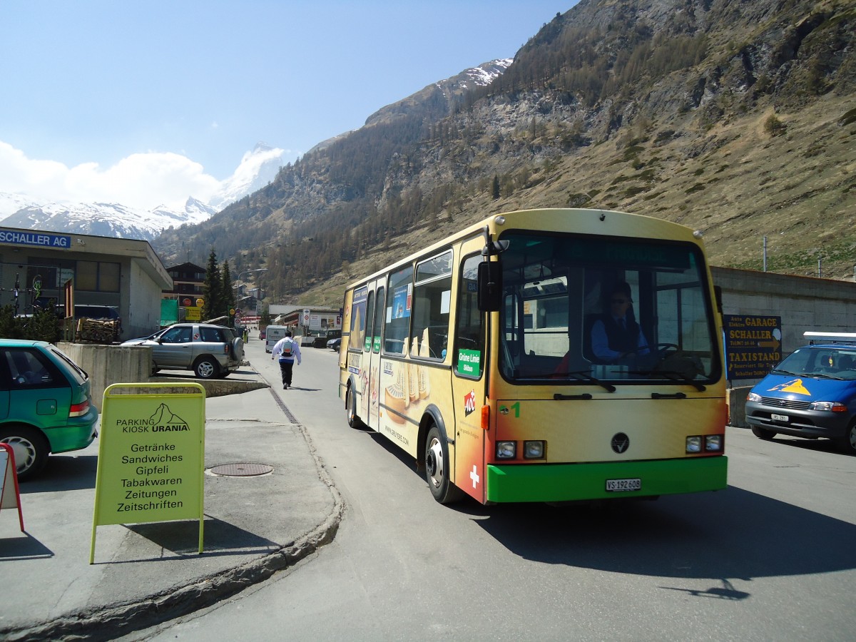 (133'390) - OBZ Zermatt - Nr. 1/VS 192'608 - Vetter (ex Nr. 5) am 22. April 2011 in Zermatt, Spiss