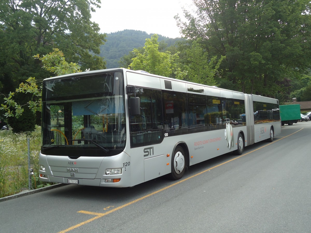 (134'574) - STI Thun - Nr. 120/BE 700'120 - MAN am 29. Juni 2011 bei der Schifflndte Thun