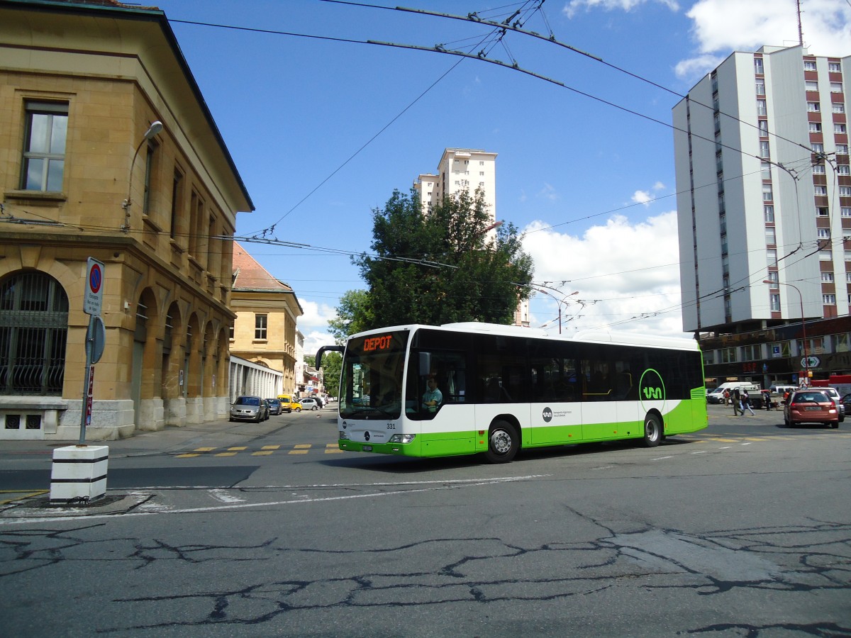 (135'021) - TRN La Chaux-de-Fonds - Nr. 331/NE 28'231 - Mercedes am 11. Juli 2011 beim Bahnhof La Chaux-de-Fonds