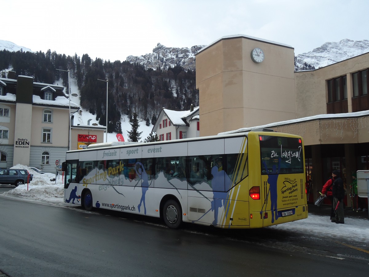 (137'315) - EAB Engelberg - Nr. 6/OW 10'260 - Mercedes (ex TPL Lugano Nr. 10) am 2. Januar 2012 beim Bahnhof Engelberg