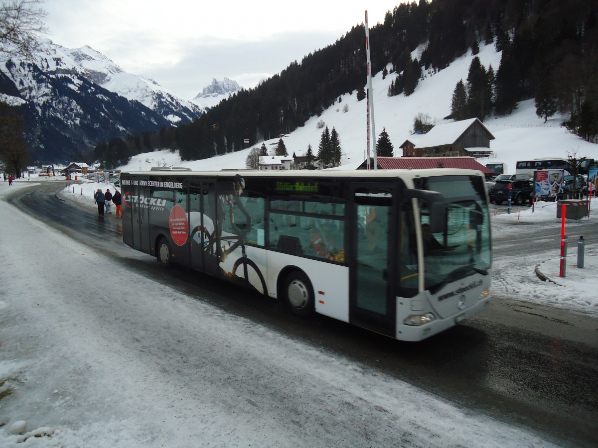 (137'341) - EAB Engelberg - Nr. 1/OW 10'195 - Mercedes (ex TC La Chaux-de-Fonds Nr. 214) am 2. Januar 2012 in Engelberg, Titlisbahnen