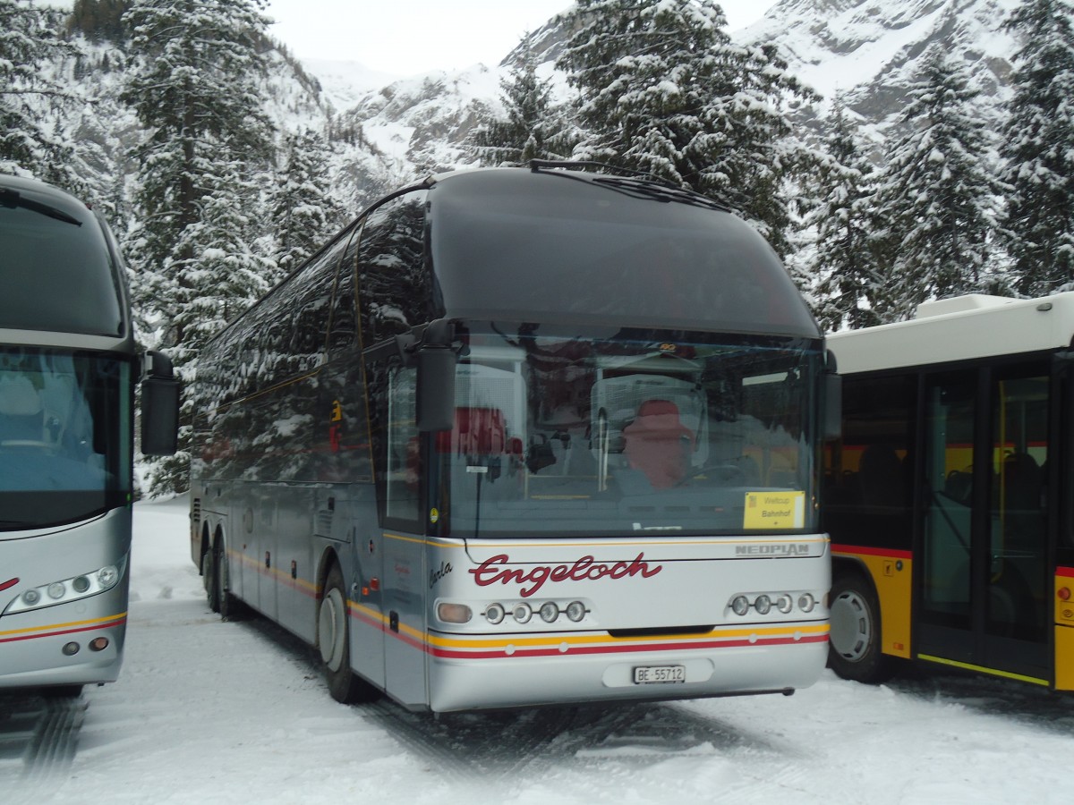 (137'437) - Engeloch, Riggisberg - BE 55'712 - Neoplan am 7. Januar 2012 in Adelboden, Unter dem Birg