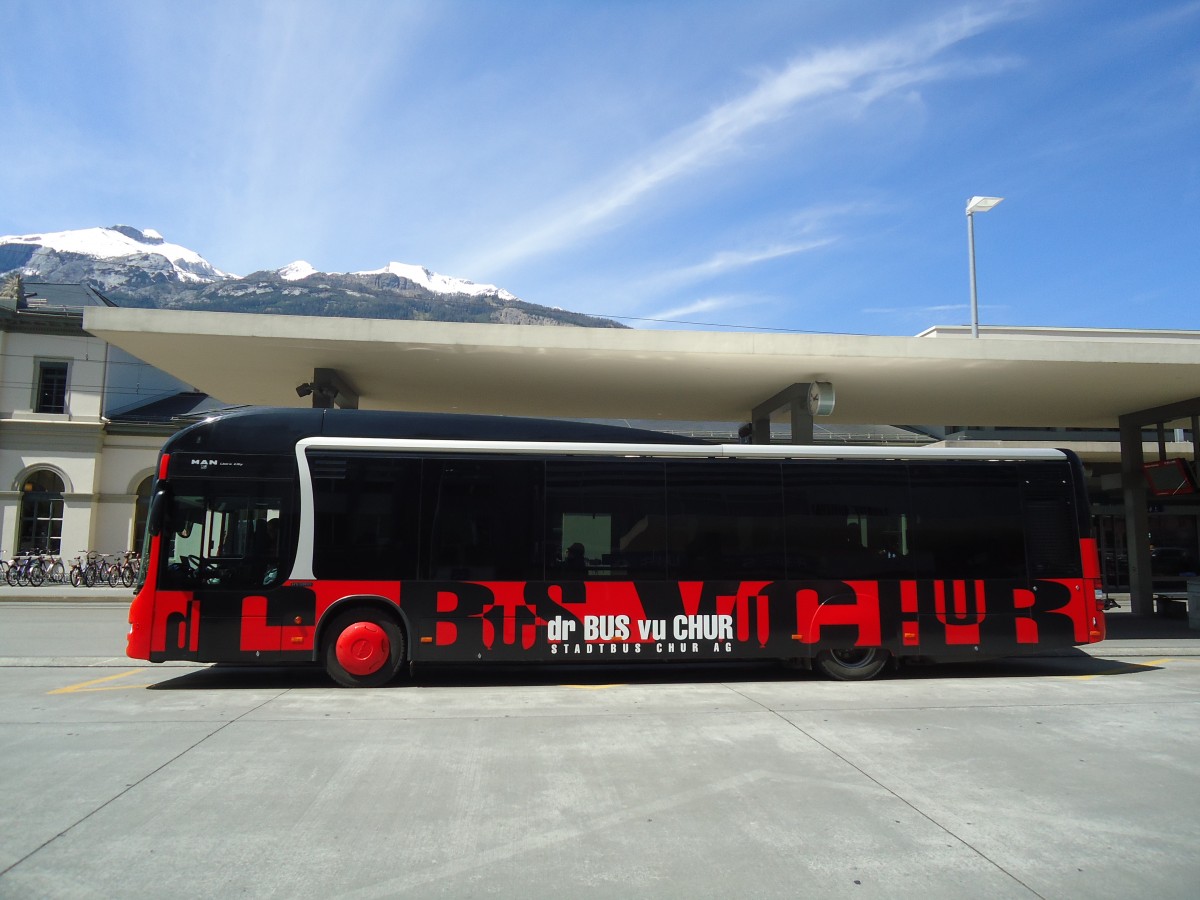 (138'930) - SBC Chur - Nr. 13/GR 97'513 - MAN am 17. Mai 2012 beim Bahnhof Chur