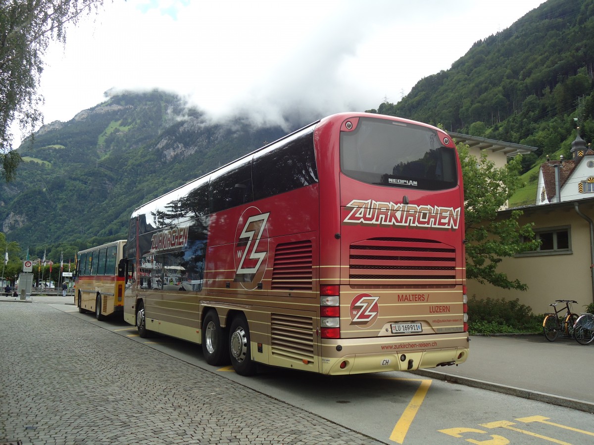 (139'445) - Zurkirchen, Malters - LU 169'911 - Neoplan am 11. Juni 2012 beim Bahnhof Flelen