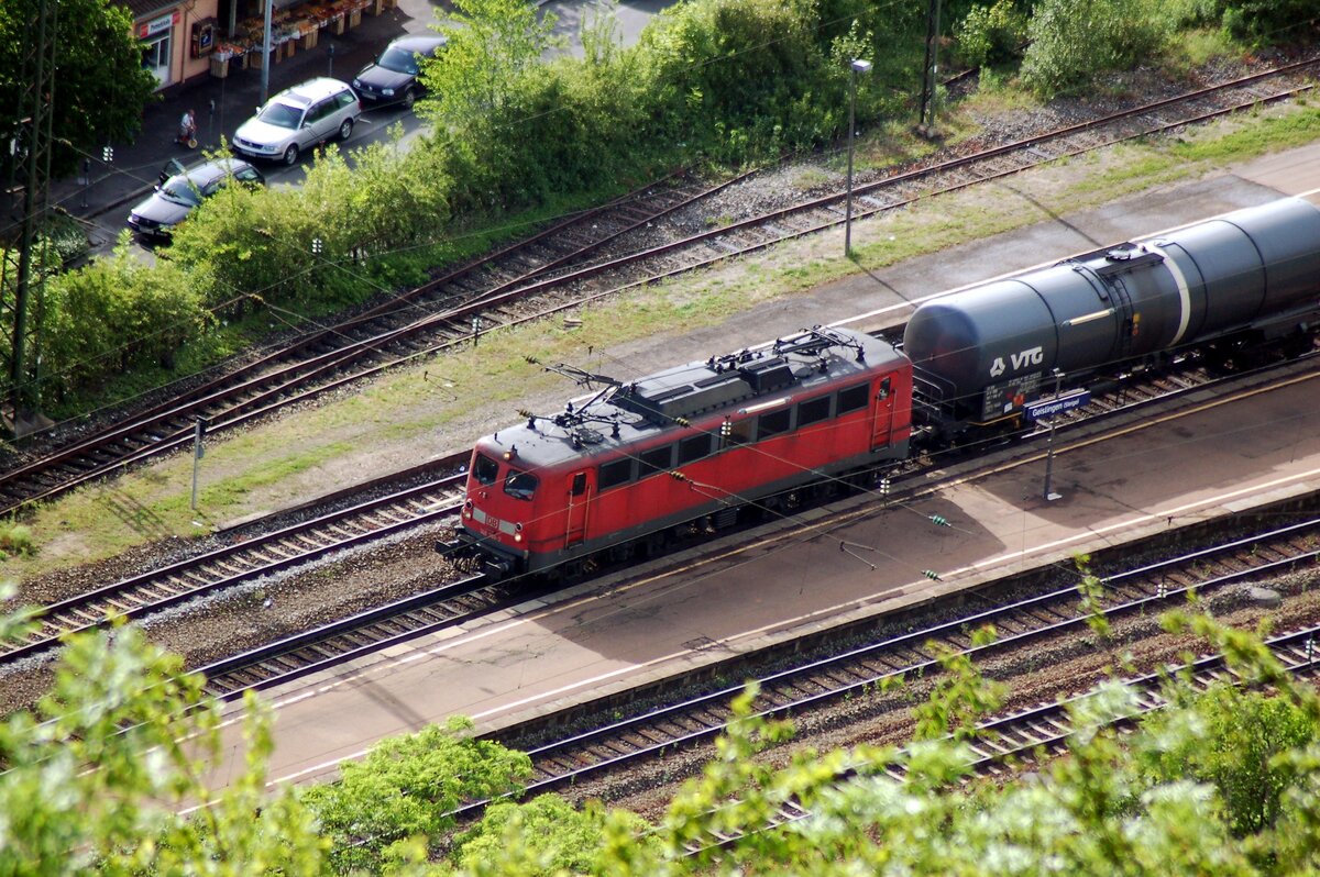 140 706-3 fhrt mit einem Kesselzug durch Geislingen Steige am 25.05.2007.