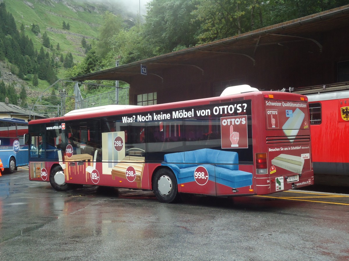 (140'401) - AAGU Altdorf - Nr. 54/UR 9298 - Setra (ex Vorfhrfahrzeug EvoBus) am 1. Juli 2012 beim Bahnhof Gschenen