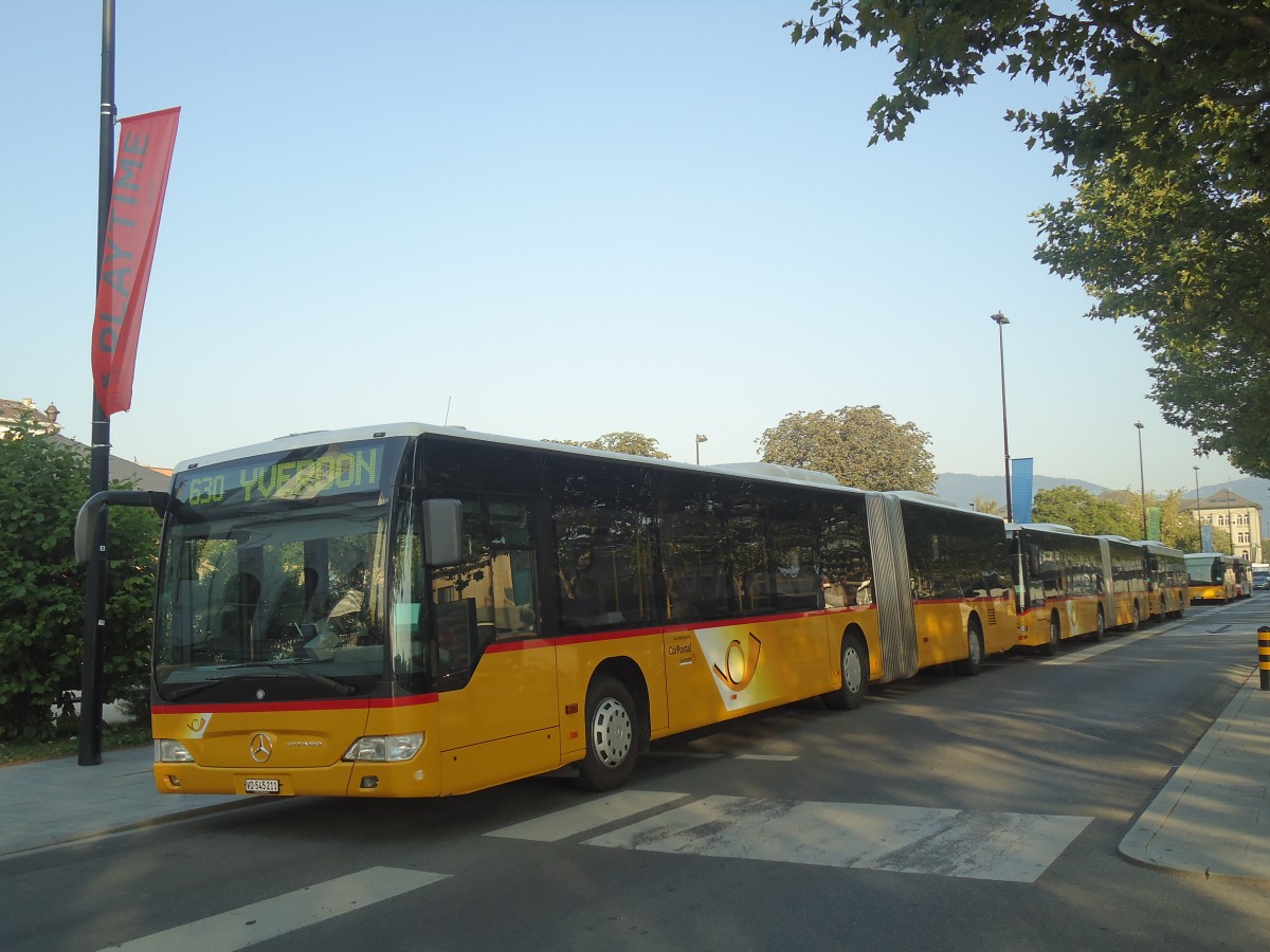 (140'958) - CarPostal Ouest - VD 545'211 - Mercedes am 27. Juli 2012 beim Bahnhof Yverdon