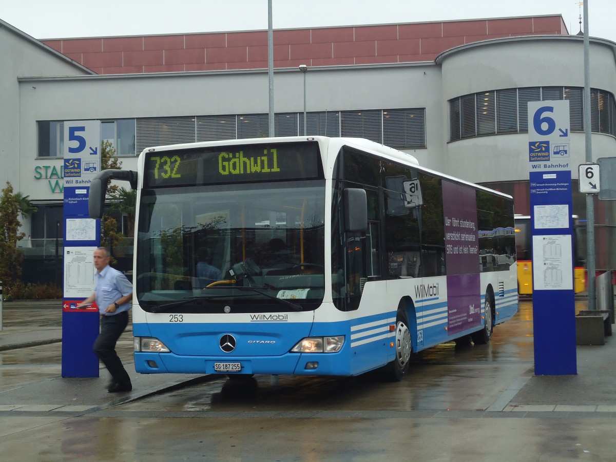 (141'484) - WilMobil, Wil - Nr. 253/SG 187'255 - Mercedes am 12. September 2012 beim Bahnhof Wil