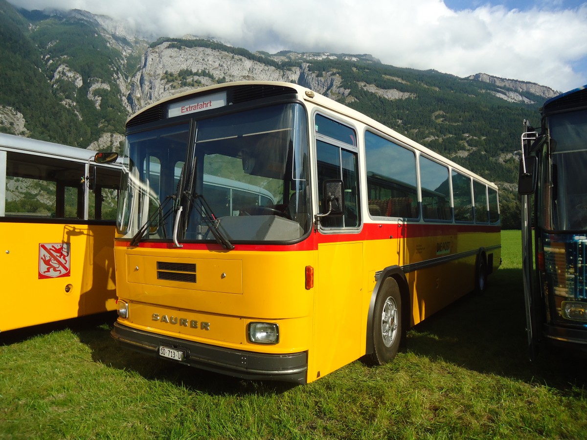 (141'612) - Gautschi, Suhr - SO 713 U - Saurer/Tscher (ex Ltscher, Neuheim Nr. 200; ex Cartek, Regensdorf; ex P 25'822) am 15. September 2012 in Chur, Waffenplatz