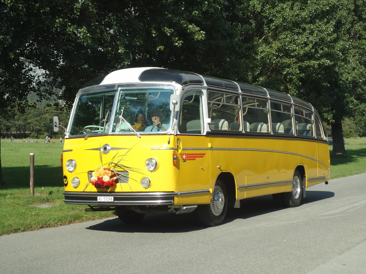 (141'687) - Zimmerli J., Oftringen - AG 57'298 - Berna/Tscher (ex Stutz, Oberlunkhofen; ex Leu, Schongau; ex Wicki, Bremgarten; ex P 22'054; ex P 20'704) am 15. September 2012 in Chur, Waffenplatz