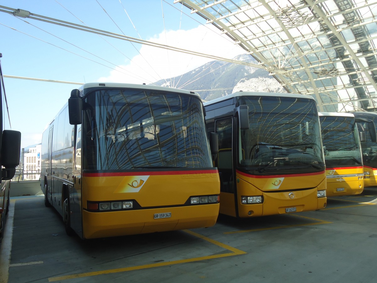 (141'755) - PostAuto Graubnden - GR 159'347 - Neoplan (ex P 25'139) am 15. September 2012 in Chur, Postautostation