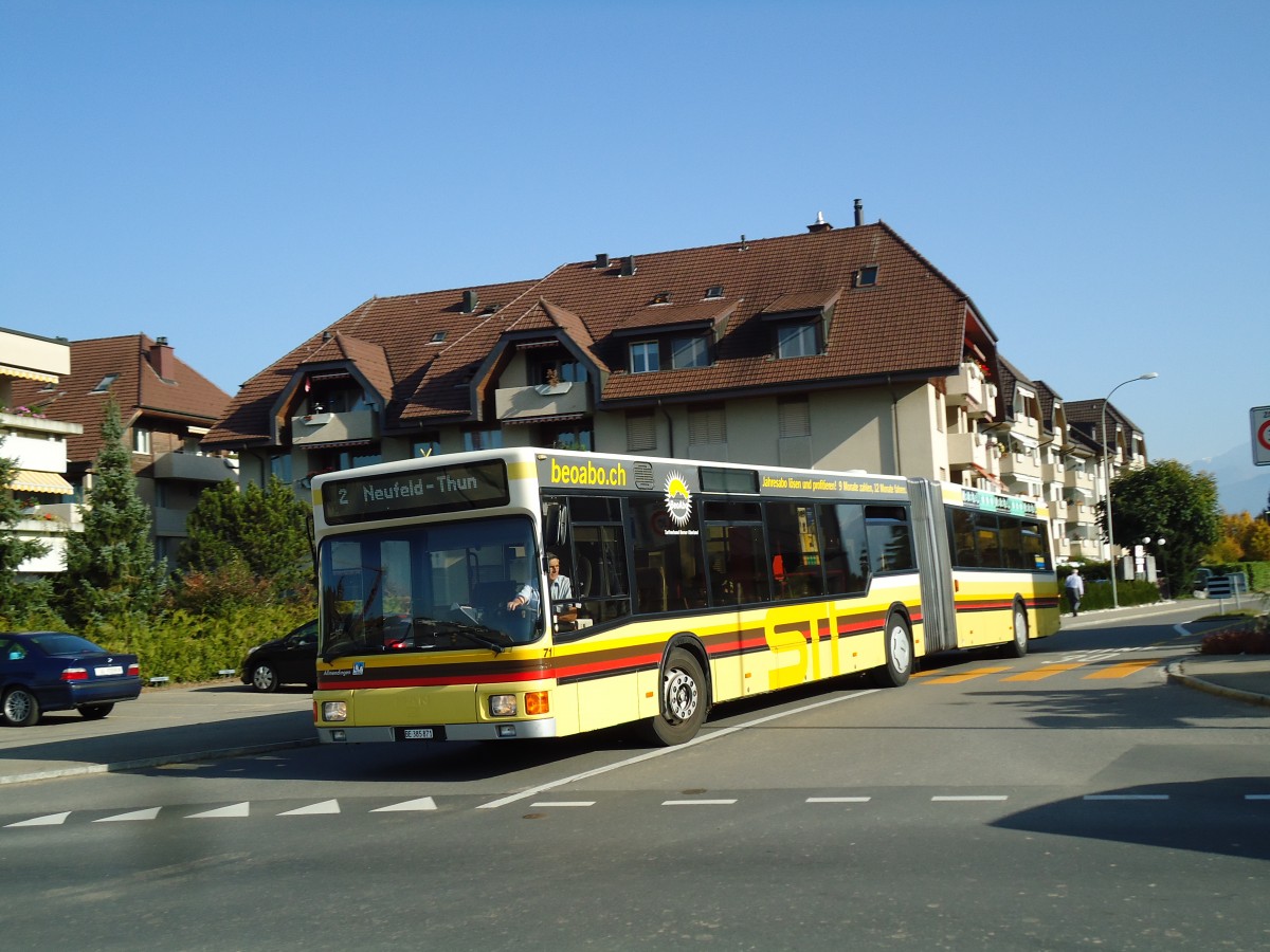 (142'082) - STI Thun - Nr. 71/BE 385'871 - MAN am 22. Oktober 2012 in Thun, Lnggssli