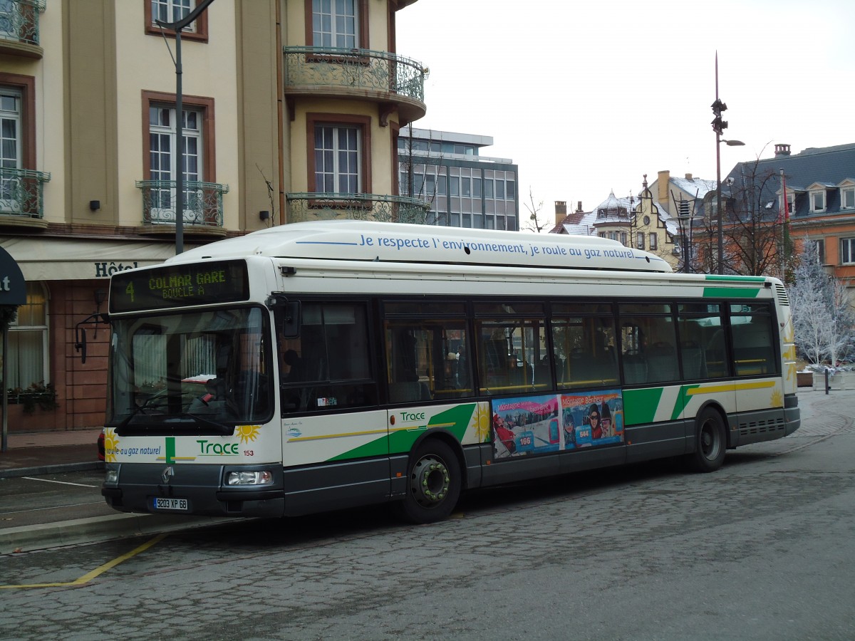 (142'384) - TRACE Colmar - Nr. 153/9203 XP 68 - Renault am 8. Dezember 2012 beim Bahnhof Colmar