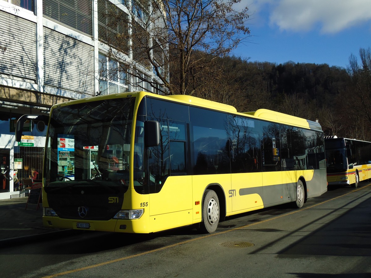 (142'563) - STI Thun - Nr. 155/BE 801'155 - Mercedes am 19. Dezember 2012 bei der Schifflndte Thun