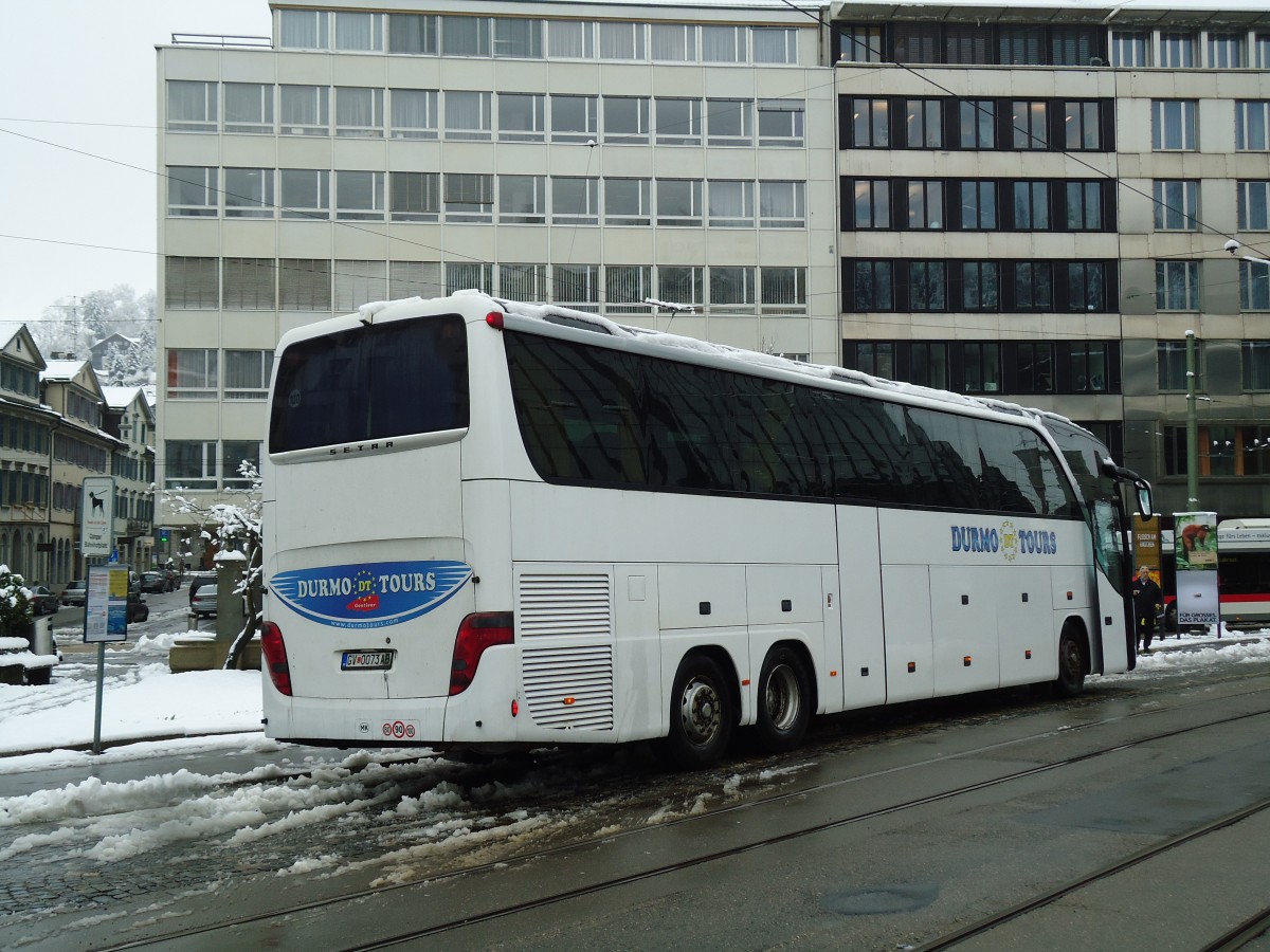 (143'679) - Aus Mazedonien: Durmo Tours, Gostivar - GV 0073-AB - Setra am 20. April 2013 beim Bahnhof St. Gallen