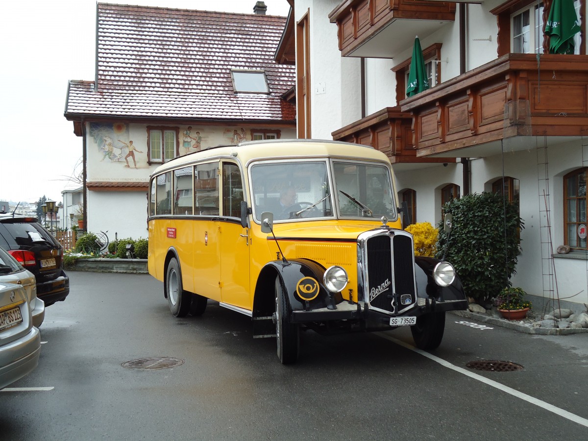 (143'703) - Baumgartner, Horn - Nr. 1/SG 73'505 - Berna/Saurer (ex Chiesa, Minusio) am 20. April 2013 in Rorschacherberg, Rest. Rebstock