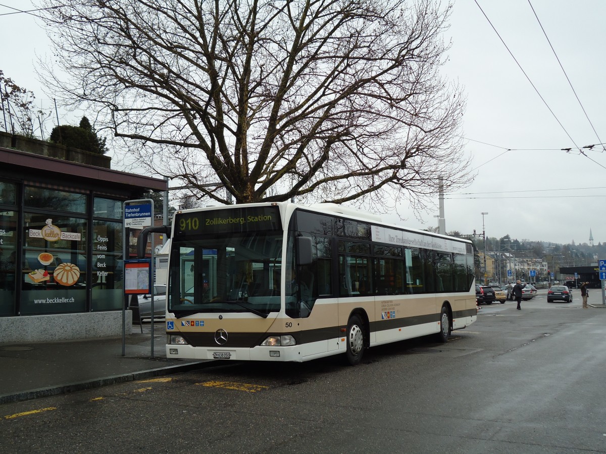 (143'744) - AZZK Zollikon - Nr. 50/ZH 638'050 - Mercedes am 21. April 2013 beim Bahnhof Zrich-Tiefenbrunnen