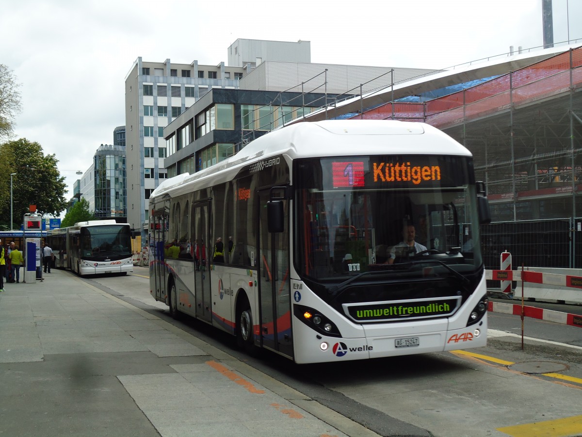 (143'963) - AAR bus+bahn, Aarau - Nr. 47/AG 15'247 - Volvo am 9. Mai 2013 beim Bahnhof Aarau