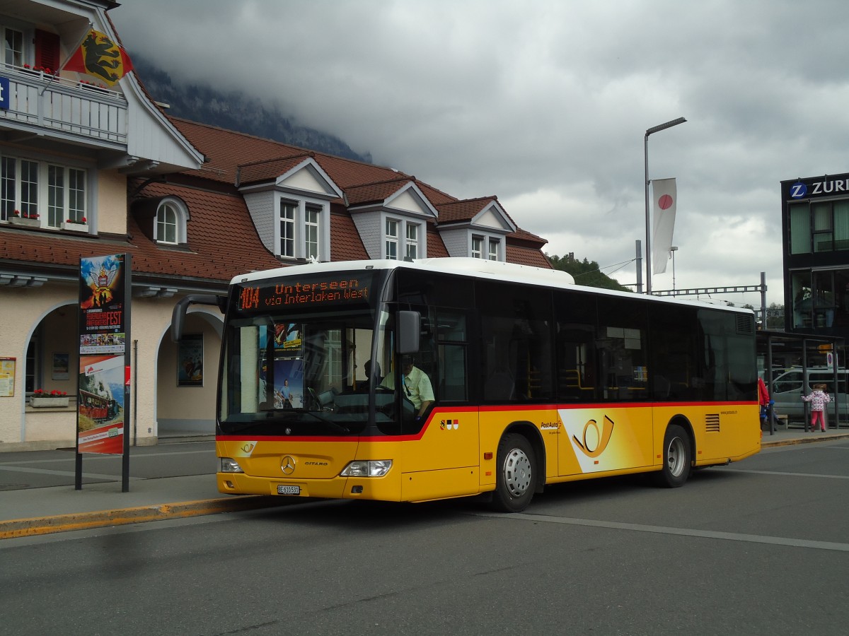 (144'073) - PostAuto Bern - BE 610'531 - Mercedes am 11. Mai 2013 beim Bahnhof Interlaken Ost