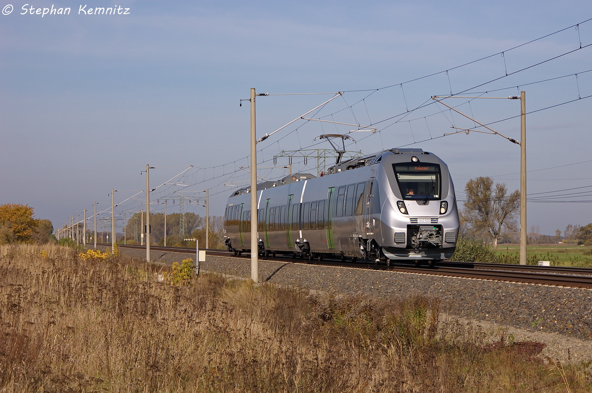 1442 626-6 f�r die S-Bahn Mitteldeutschland auf einer Probefahrt in Vietznitz und fuhr in Richtung Nauen weiter. 22.10.2013