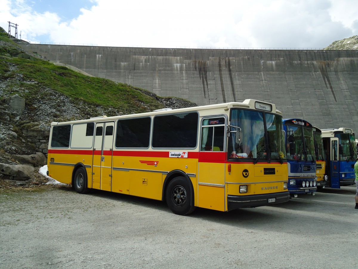 (145'934) - Brndli, Zrich - ZH 180'231 - Saurer/R&J (ex Hofmann, Zrich; ex Pacciarelli, Grono; ex P 25'661) am 20. Juli 2013 in Gotthard, Lago di Lucendro