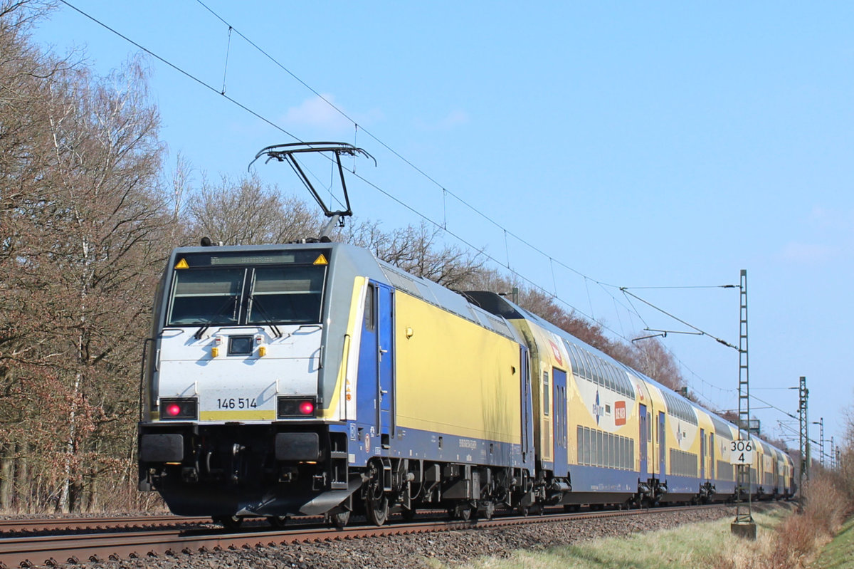 146 514-5 am 26.03.2021 in Tostedt - Dreihausen.