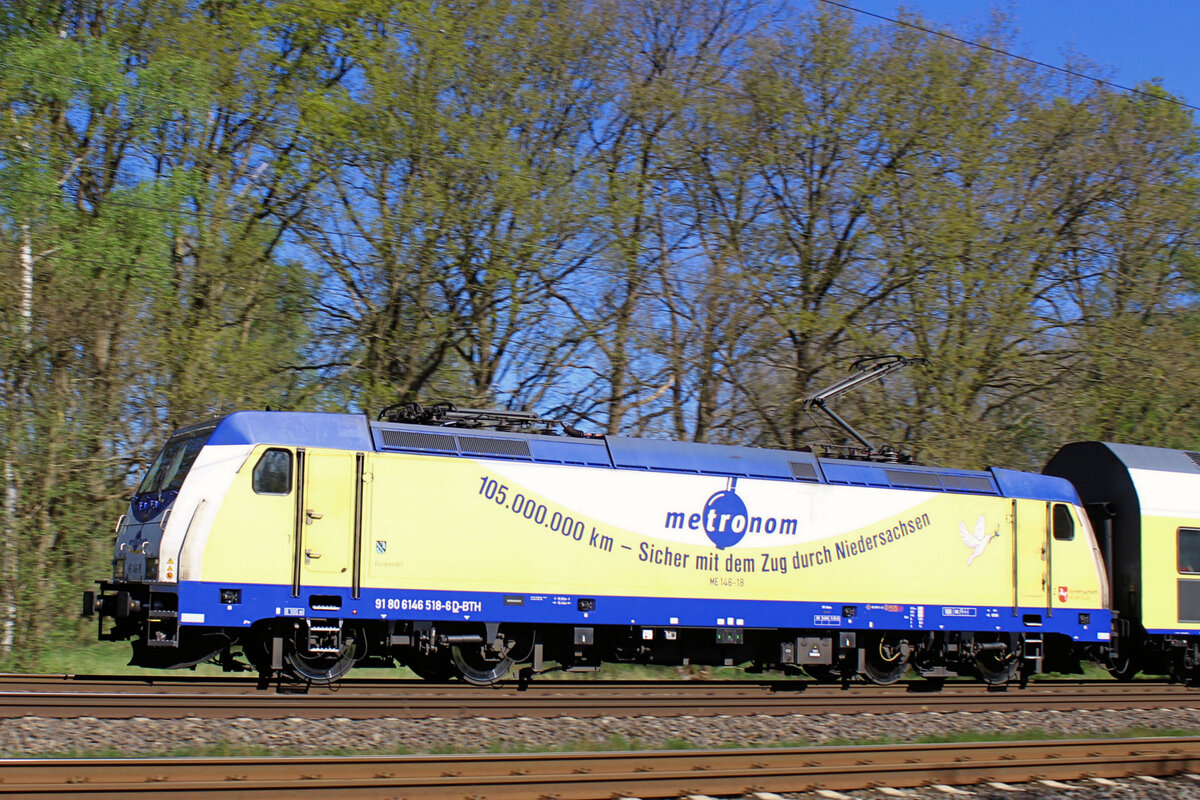 146 518-6 am 26.04.2025 in Tostedt - Dreihausen.