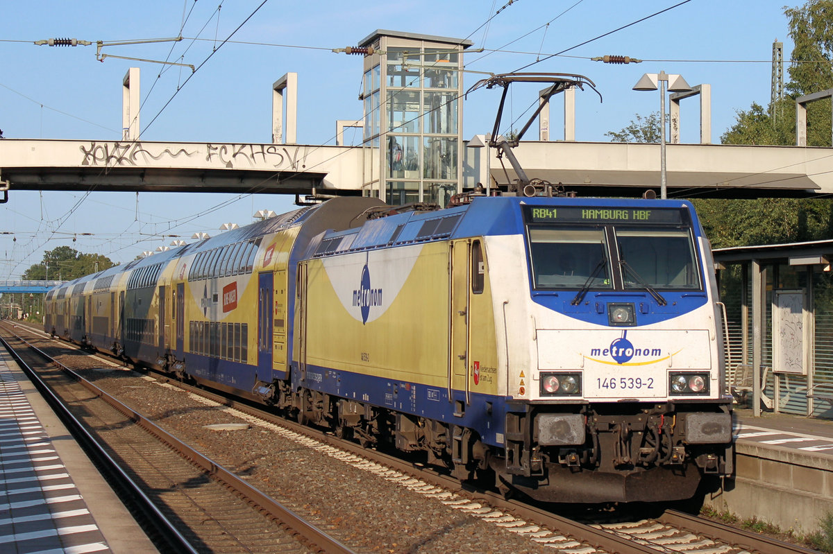 146 539-2 macht sich auf den Weg nach Hamburg. Tostedt, 14.09.2020