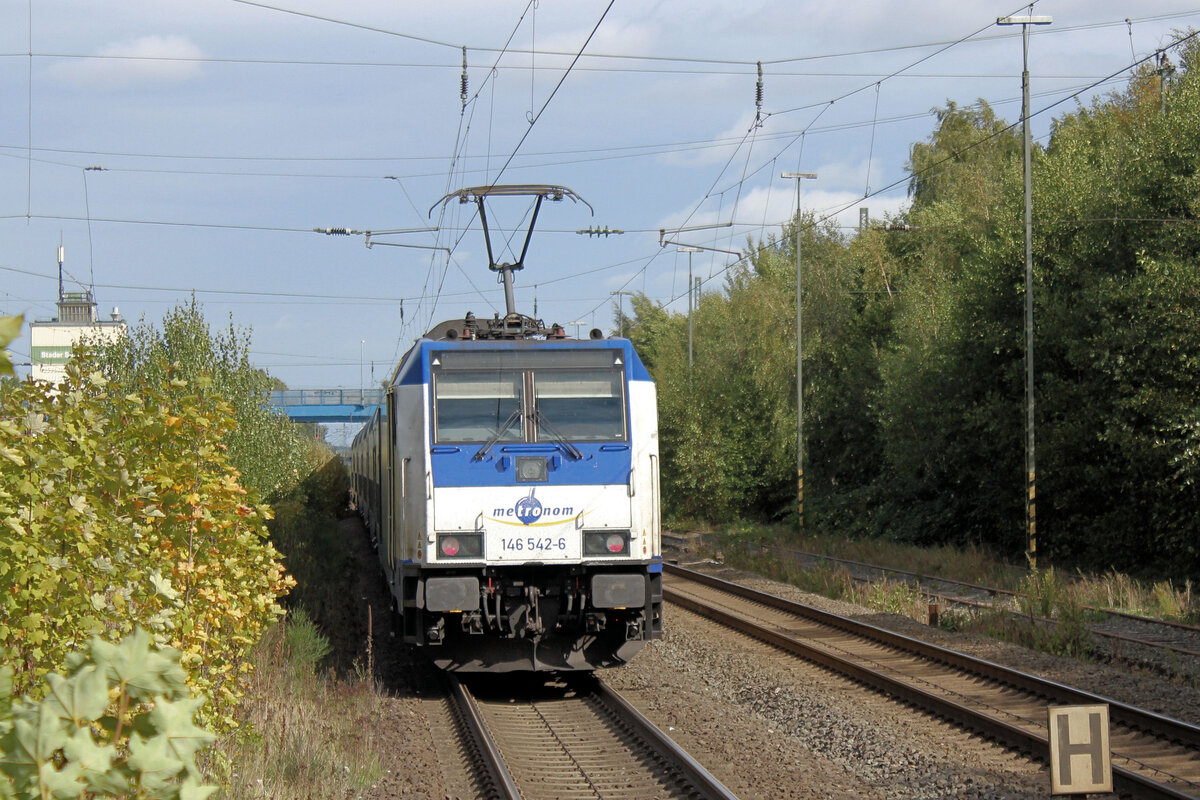 146 542-6 verlässt die  grüne Oase  Tostedt :) ! Datum: 21.09.2025.