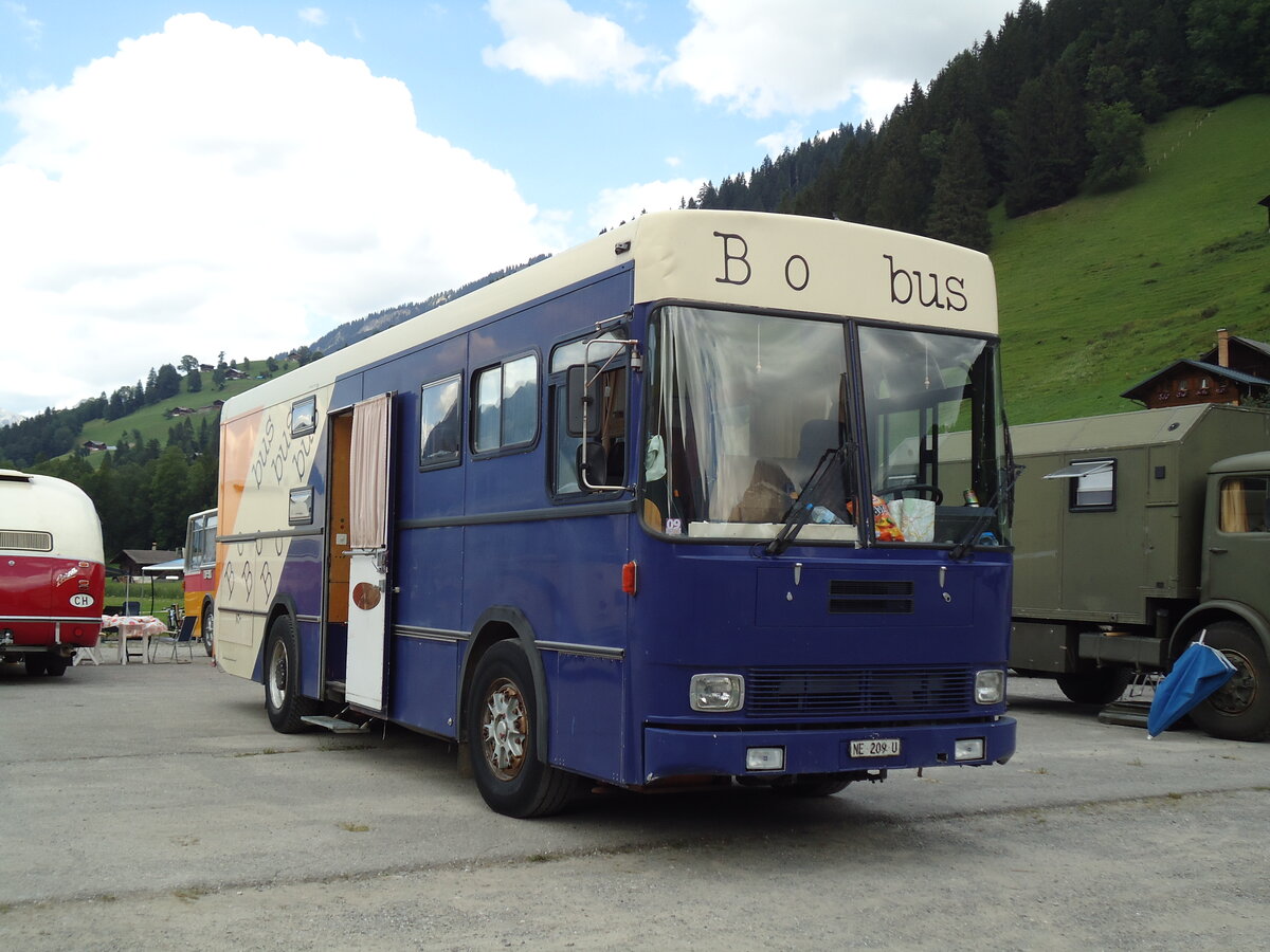 (146'357) - Treuthardt, Boudry - NE 209 U - NAW (ex Bibliobus, Saint-Blaise) am 17. August 2013 in Lenk, Metschbahnen