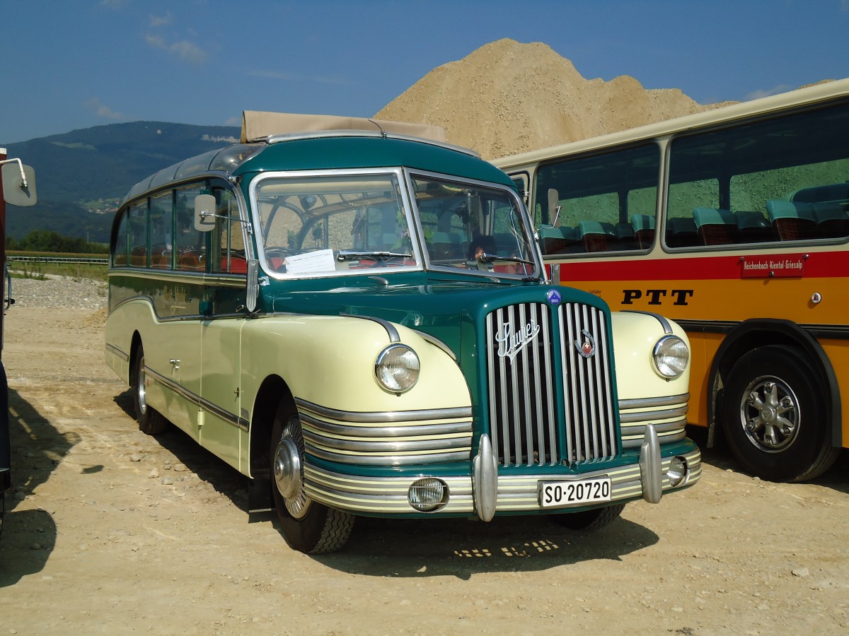 (146'585) - Studer, Nunningen - SO 20'720 - Saurer/FHS (ex Weber-Manser, Neuhausen; ex Weibel, Gerolfingen; ex Amstein, Willisau) am 31. August 2013 in Niederbipp, Saurertreffen