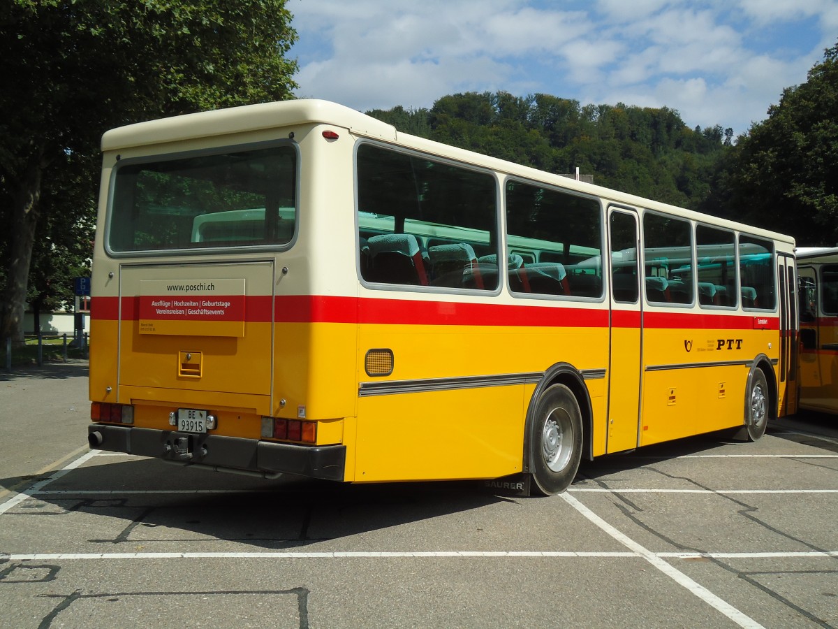 (146'903) - Kolb, Matten - Nr. 3/BE 93'915 - Saurer/R&J (ex Schmocker, Stechelberg Nr. 3; ex Nr. 1; ex Gertsch, Stechelberg Nr. 1) am 1. September 2013 in Burgdorf, Markthalle