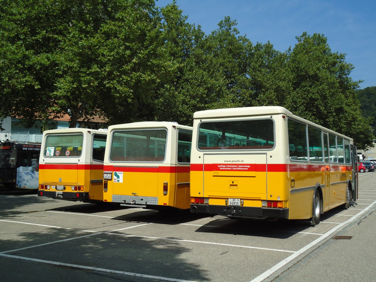 (146'953) - Kolb, Matten - Nr. 3/BE 93'915 - Saurer/R&J (ex Schmocker, Stechelberg Nr. 3; ex Nr. 1; ex Gertsch, Stechelberg Nr. 1) am 1. September 2013 in Burgdorf, Markthalle