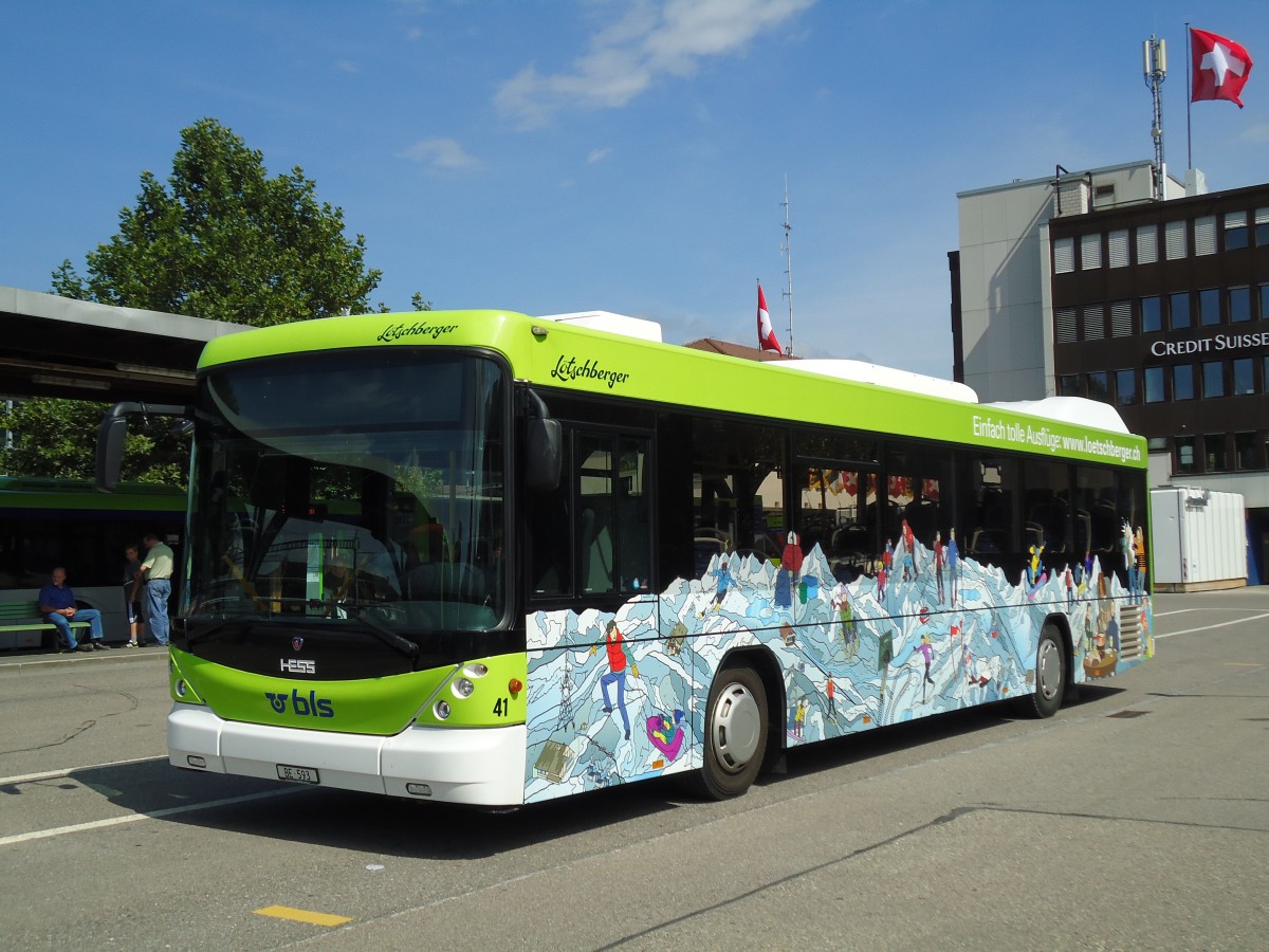 (146'969) - Busland, Burgdorf - Nr. 41/BE 593 - Scania/Hess am 1. September 2013 beim Bahnhof Burgdorf