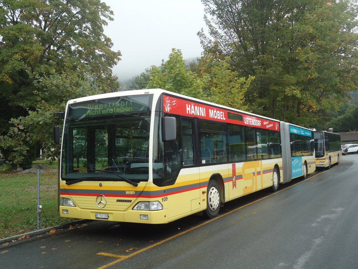 (147'423) - STI Thun - Nr. 109/BE 700'109 - Mercedes am 30. September 2013 bei der Schifflndte Thun