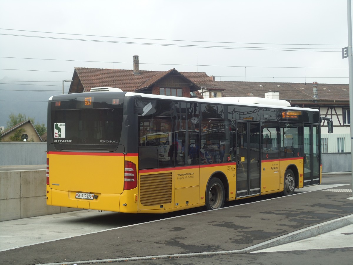 (147'436) - Lengacher, Wichtrach - Nr. 7/BE 619'491 - Mercedes am 30. September 2013 beim Bahnhof Mnsingen