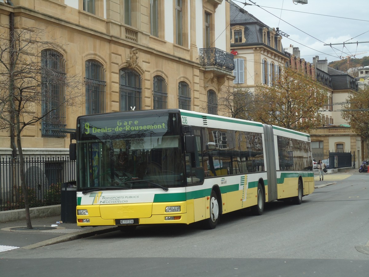 (147'987) - TN Neuchtel - Nr. 236/NE 111'236 - MAN am 8. November 2013 in Neuchtel, Place Pury