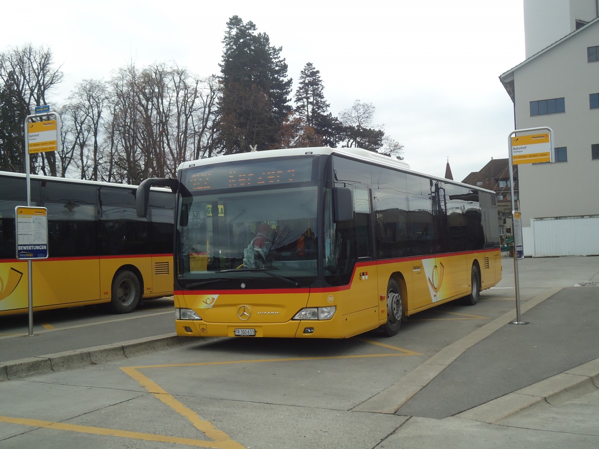 (148'158) - Wieland, Murten - Nr. 50/FR 300'633 - Mercedes (ex Klopfstein, Laupen Nr. 10) am 25. November 2013 beim Bahnhof Ddingen