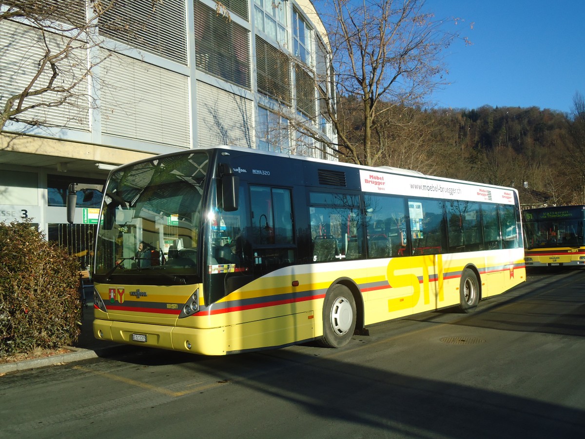 (148'431) - STI Thun - Nr. 5/BE 102'205 - Van Hool (ex Moser, Teuffenthal; ex Burri, Teuffenthal) am 23. Dezember 2013 bei der Schifflndte Thun