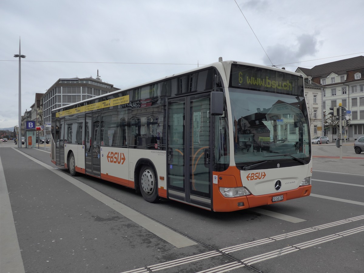 (148'677) - BSU Solothurn - Nr. 80/SO 148'780 - Mercedes am 26. Januar 2014 beim Hauptbahnhof Solothurn