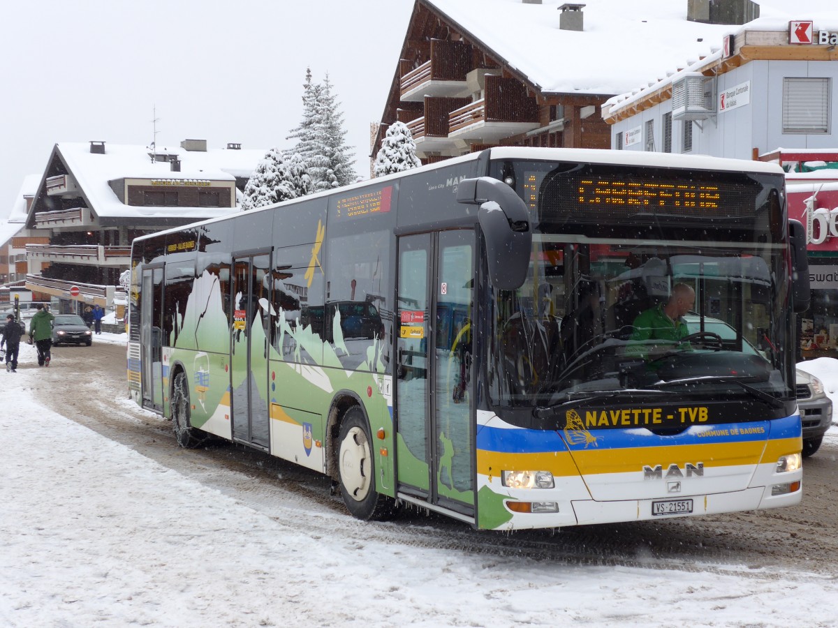 (148'700) - TMR Martigny - Nr. 107/VS 21'551 - MAN am 2. Februar 2014 in Verbier, Parking Ermitage