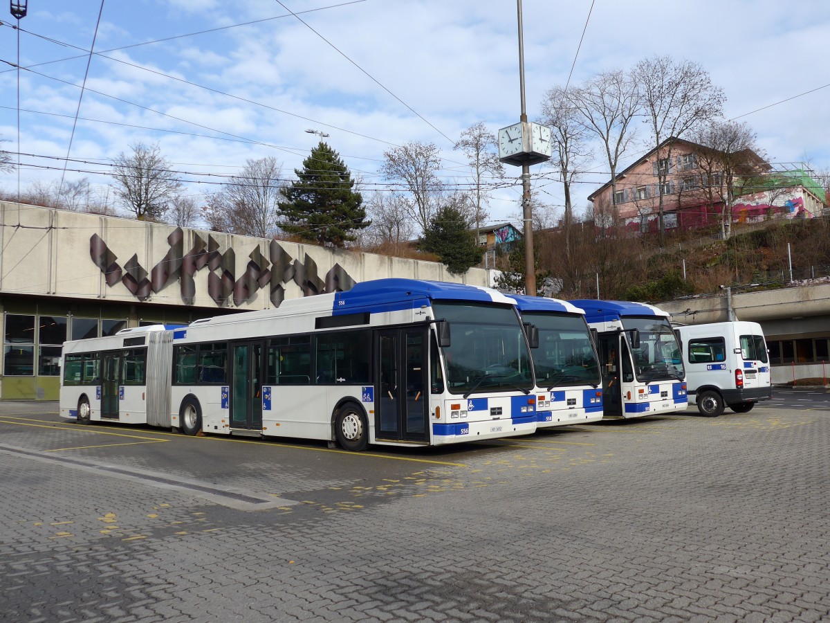 (148'744) - TL Lausanne - Nr. 556/VD 1652 - Van Hool am 2. Februar 2014 in Lausanne, Dpt Borde