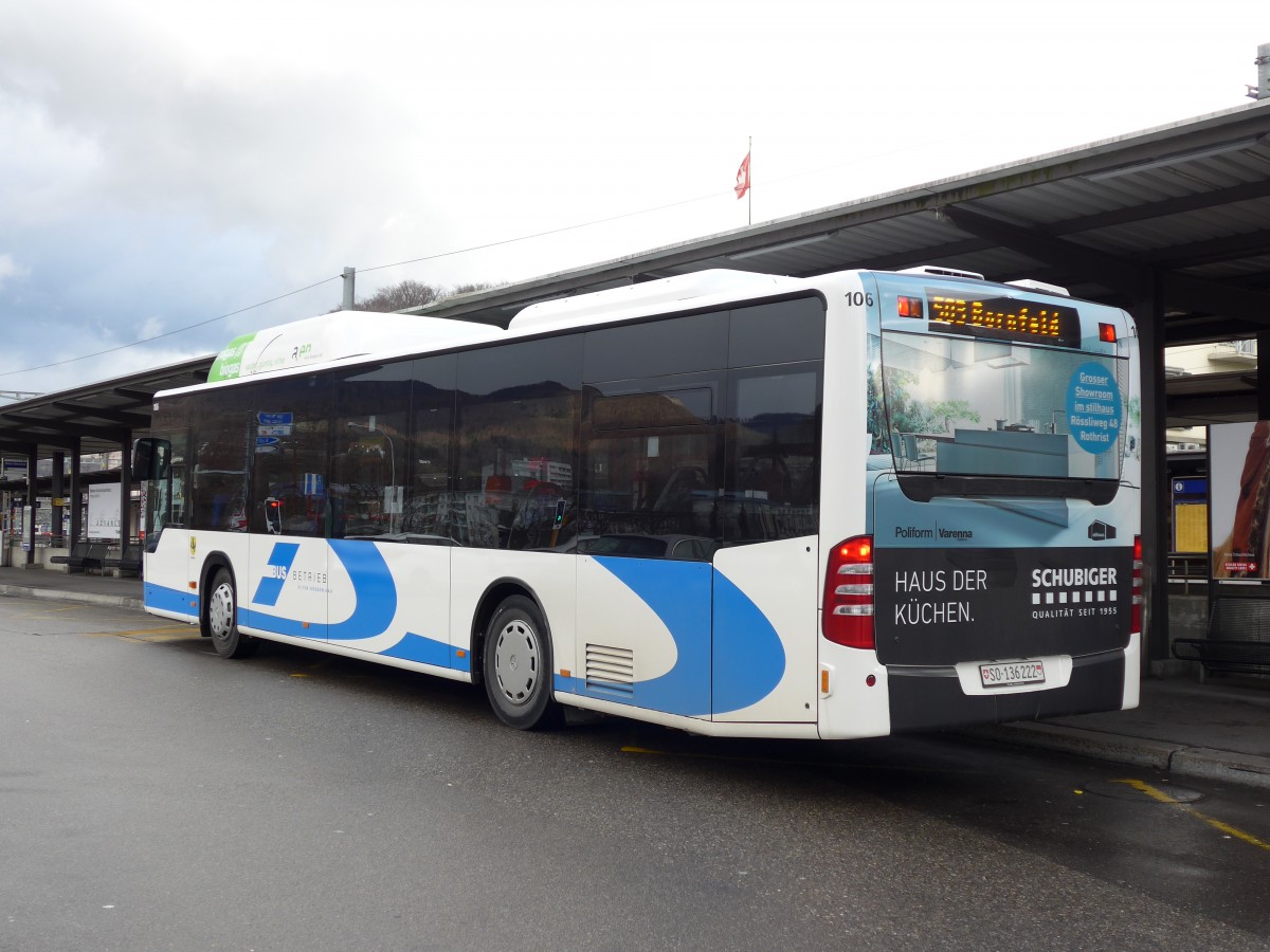 (148'777) - BOGG Wangen b.O. - Nr. 106/SO 136'222 - Mercedes am 9. Februar 2014 beim Bahnhof Olten