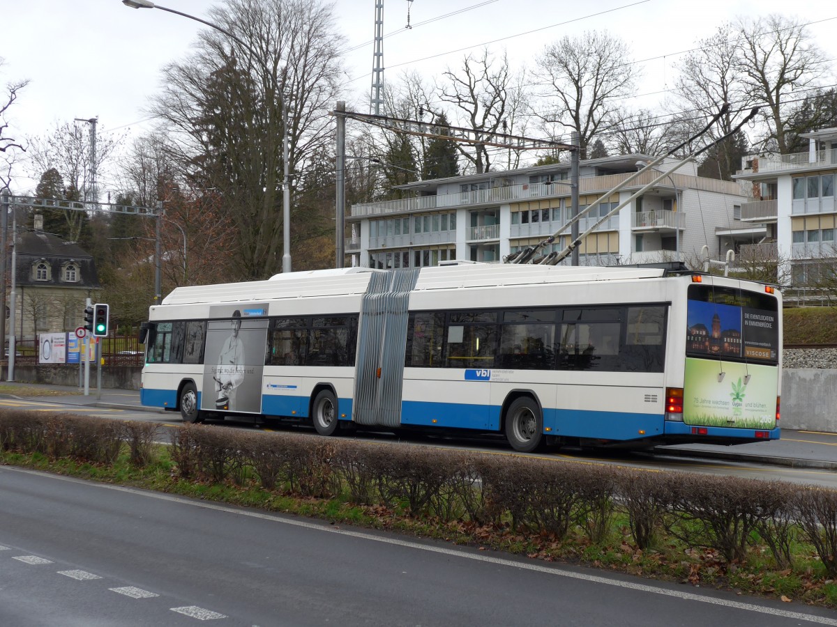 (148'931) - VBL Luzern - Nr. 205 - Hess/Hess Gelenktrolleybus am 16. Februar 2014 in Luzern, Verkehrshaus