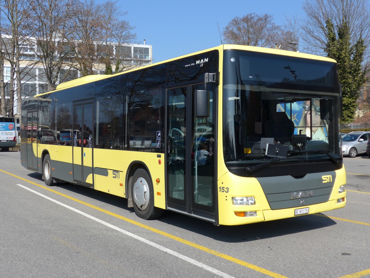 (149'291) - STI Thun - Nr. 153/BE 801'153 - MAN am 12. Mrz 2014 bei der Schifflndte Thun